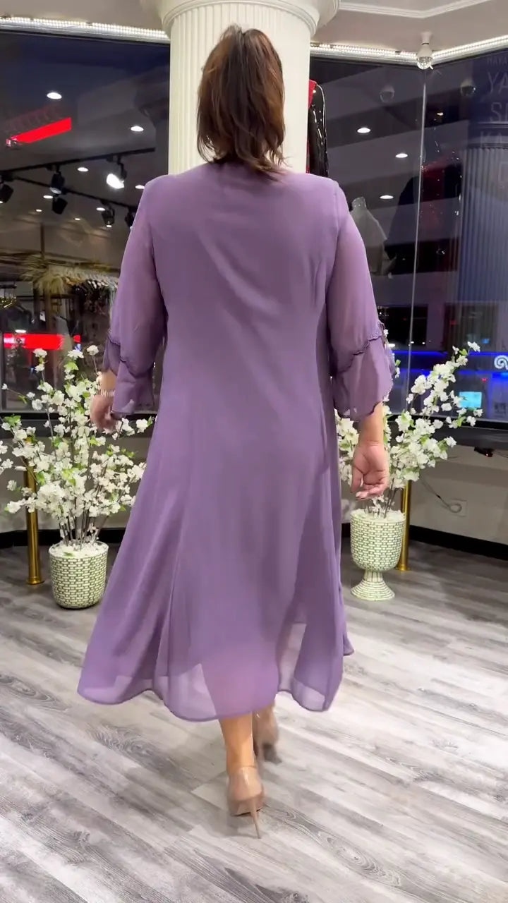 Marzenna | Midi-jurk – Fluistering van Elegantie