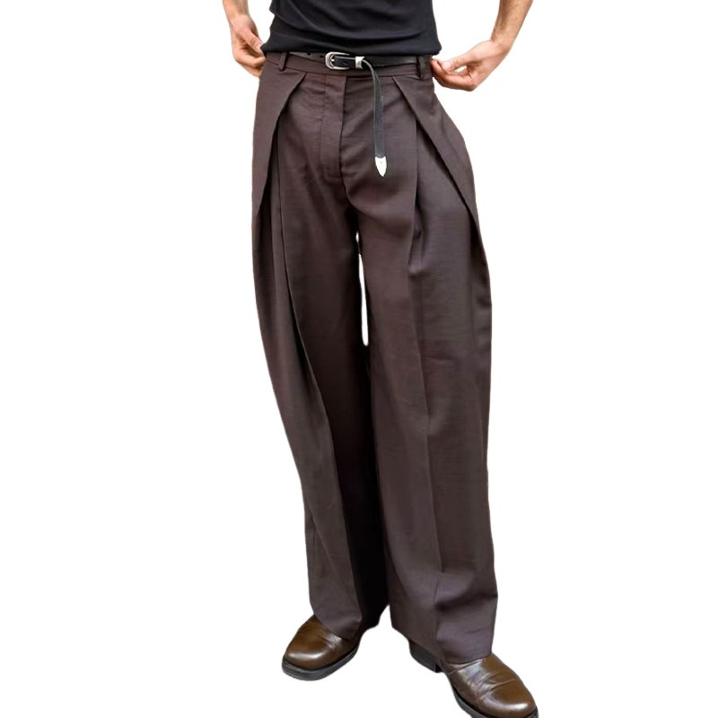 Heren Katoenen 3D Broeken met Plooien MTA0517H2U