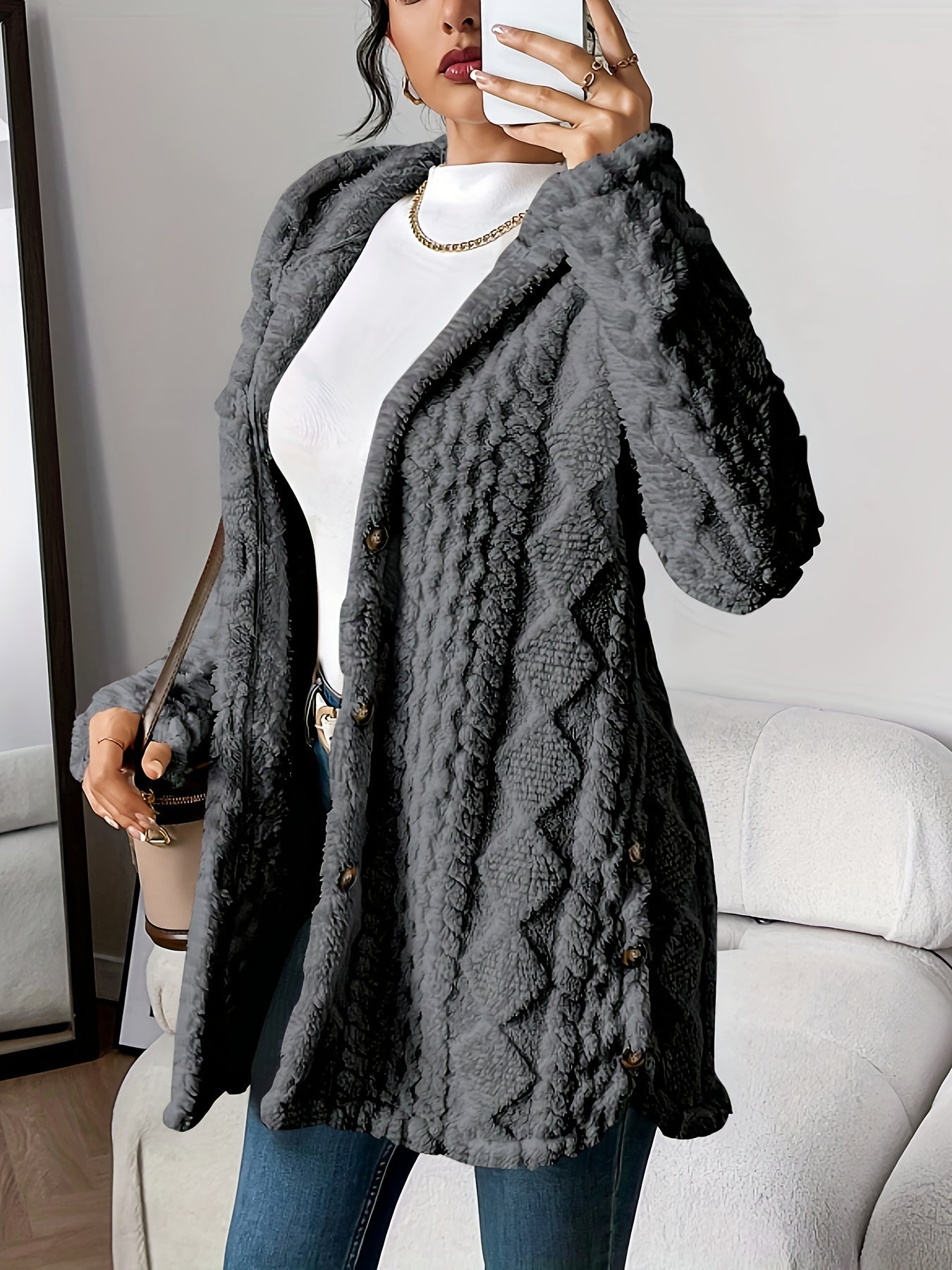 Velora | Zachte Pluche Hoodie Cardigan