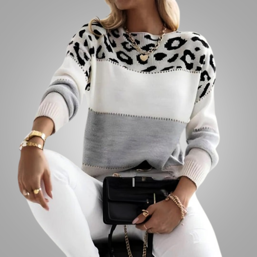 Charlene | Casual Trui met Luipaardprint