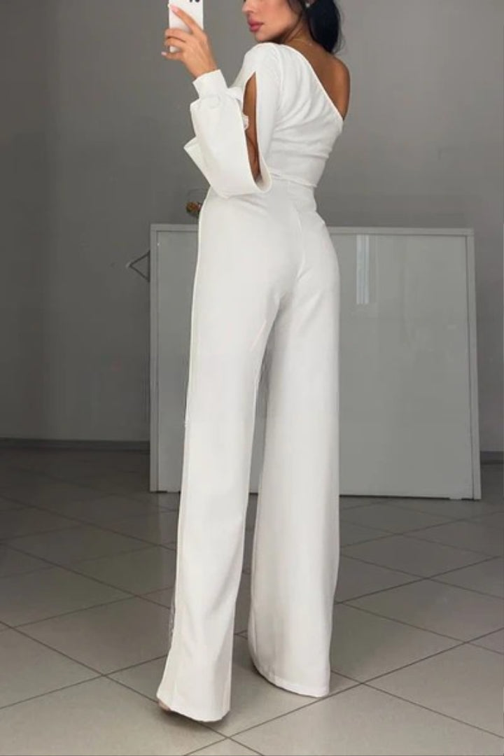 Adriana - Klassieke jumpsuit met transparantie