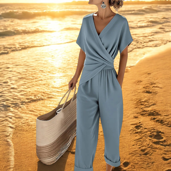 Emilia - Drapé Jumpsuit Elegantie