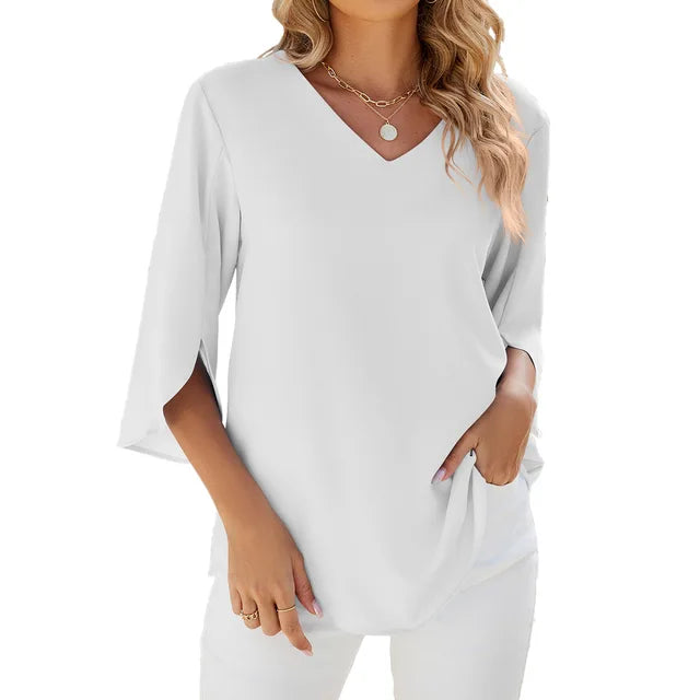 CARLA - Blouse met V-hals