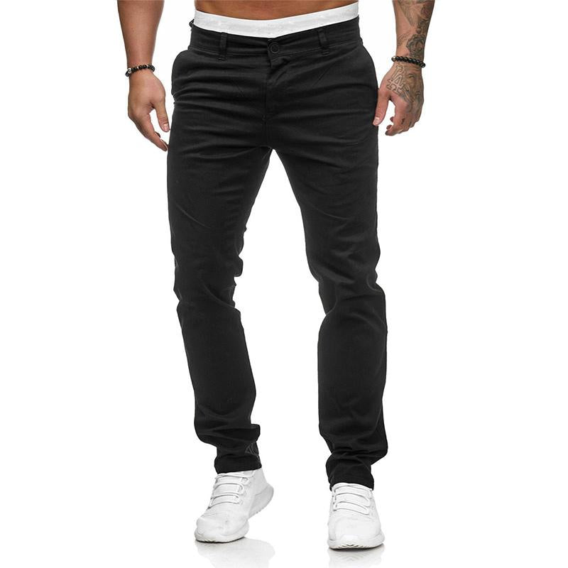 Heren Casual Broek in Effen Kleur Slim Fit 43253681M