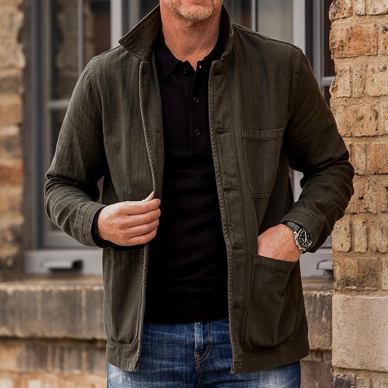 Heren Casual Vintage Prana Jas met Zakken 30496189TO