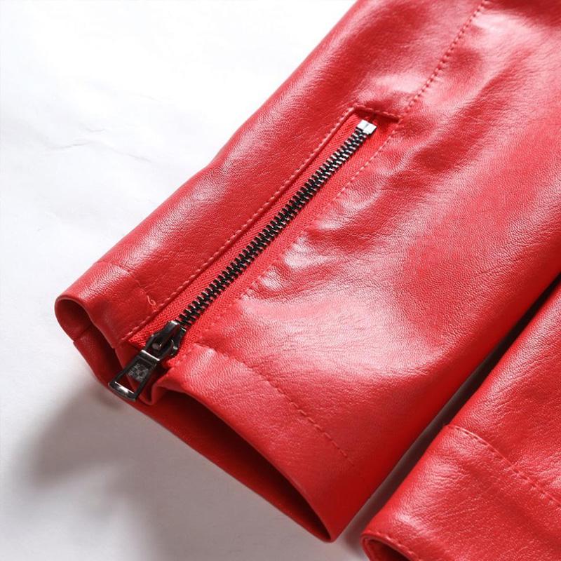 Heren leren jack met kraag en rits 82345117X