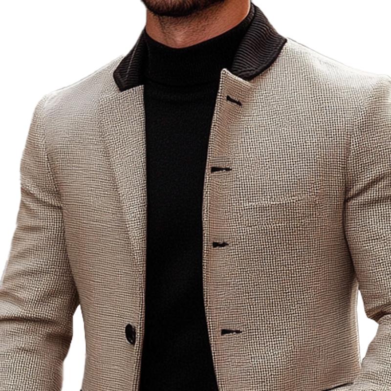 Heren blazer in blokkleur met gemiddelde lengte 18449440X