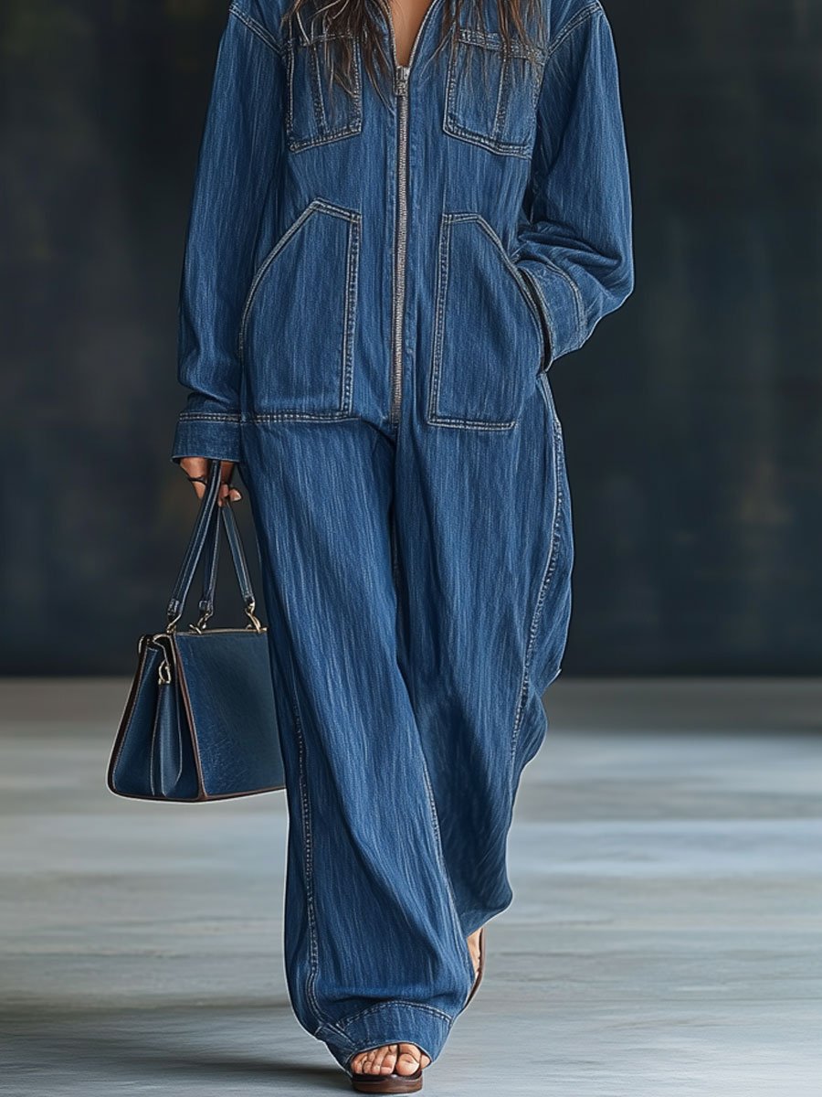 Anna – Losse Retro Jumpsuit met Capuchon