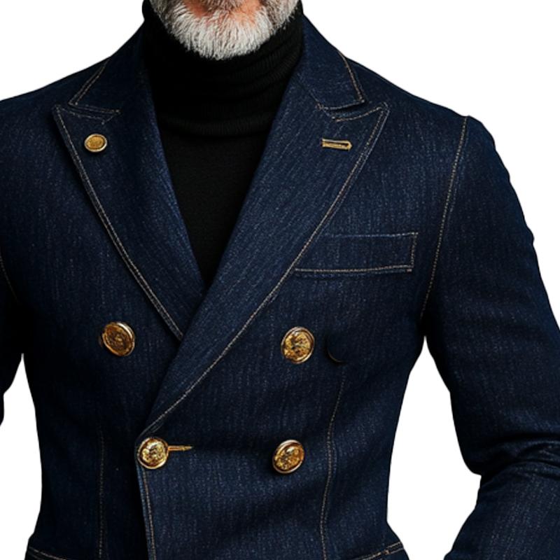 Heren Modieuze Denim Blazer Dubbelzijdig 83443837X
