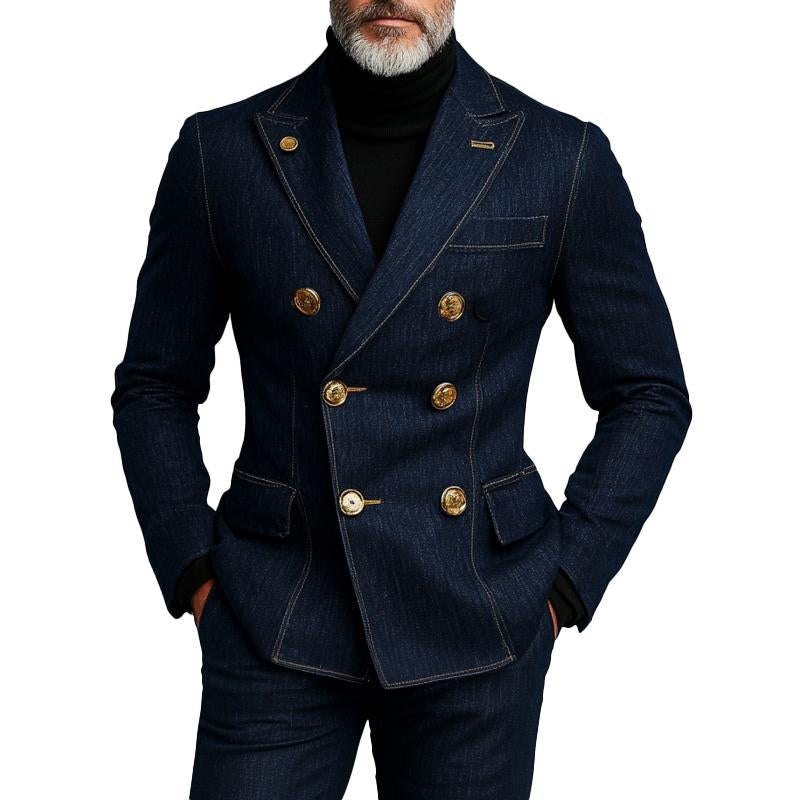 Heren Modieuze Denim Blazer Dubbelzijdig 83443837X