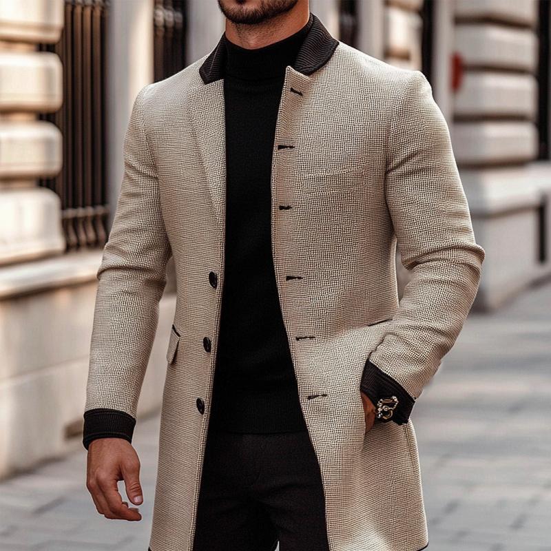 Heren blazer in blokkleur met gemiddelde lengte 18449440X