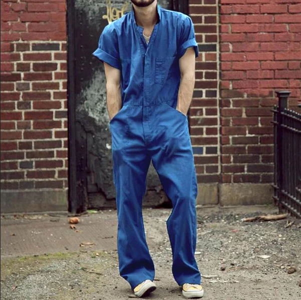 Heren Casual Cargo Jumpsuit met Veel Zakjes 32278228Y