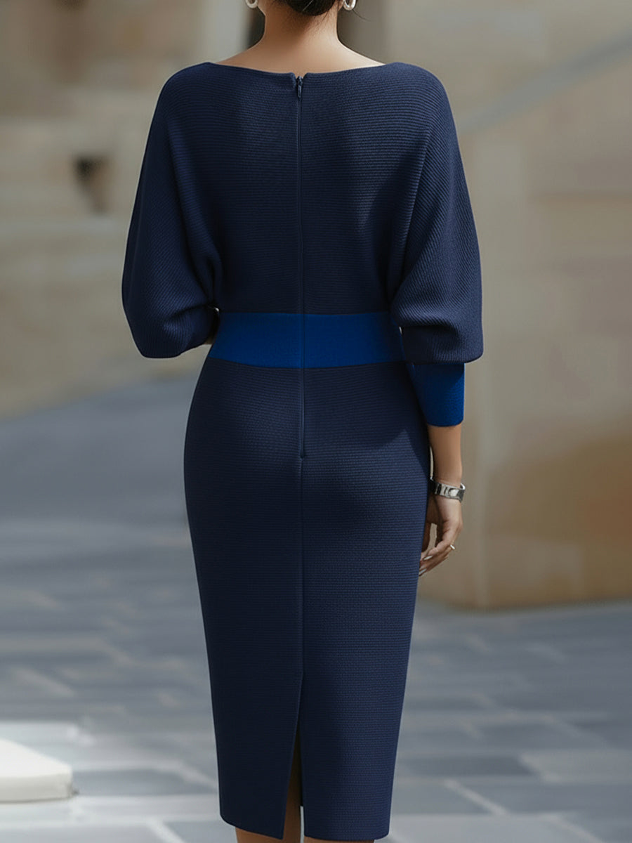 Witte Gelaagde Batwing Midi Jurk