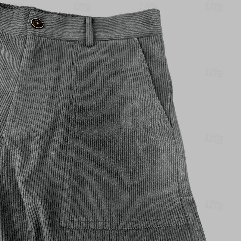 Heren effen cargobroek met meerdere zakken, rechte pijpen 99285390Y