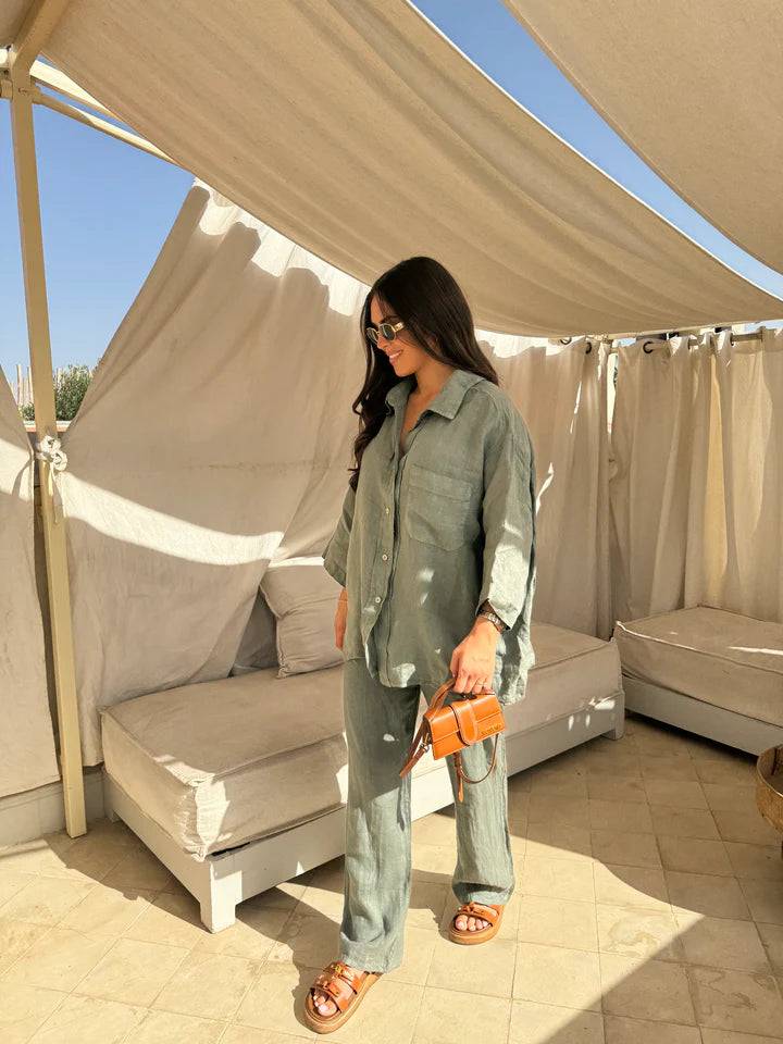 Oranji ® | Sanne - Casual linnen dames set