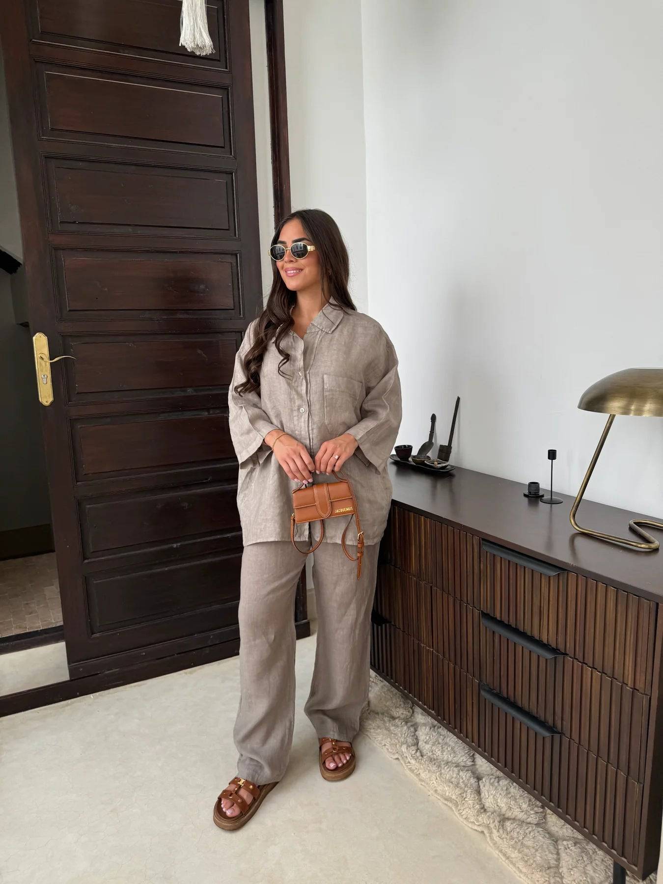 Oranji ® | Sanne - Casual linnen dames set