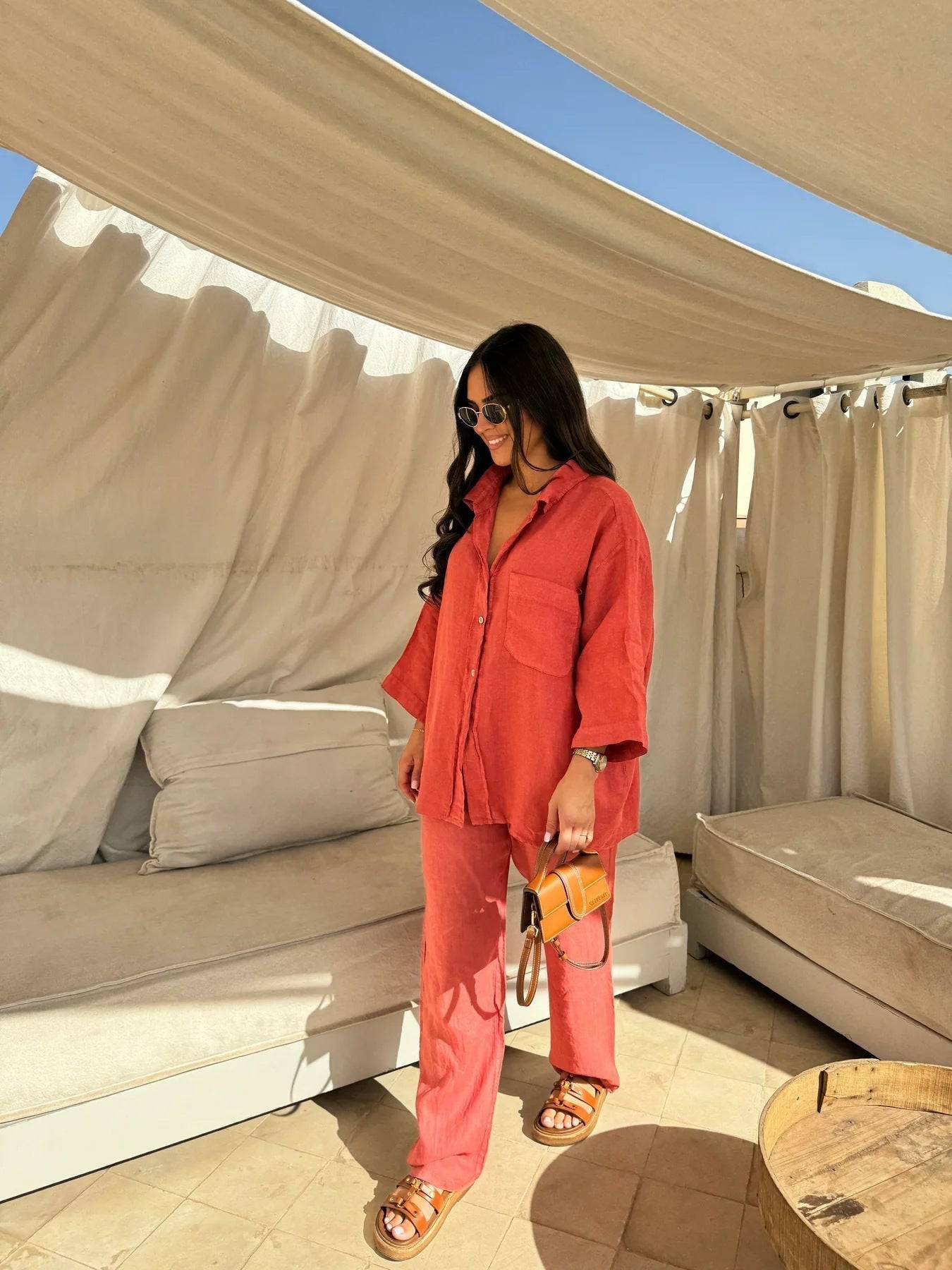 Oranji ® | Sanne - Casual linnen dames set