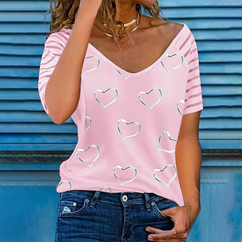 Oranji ® | Leyla | Elegante T-shirt met v-hals