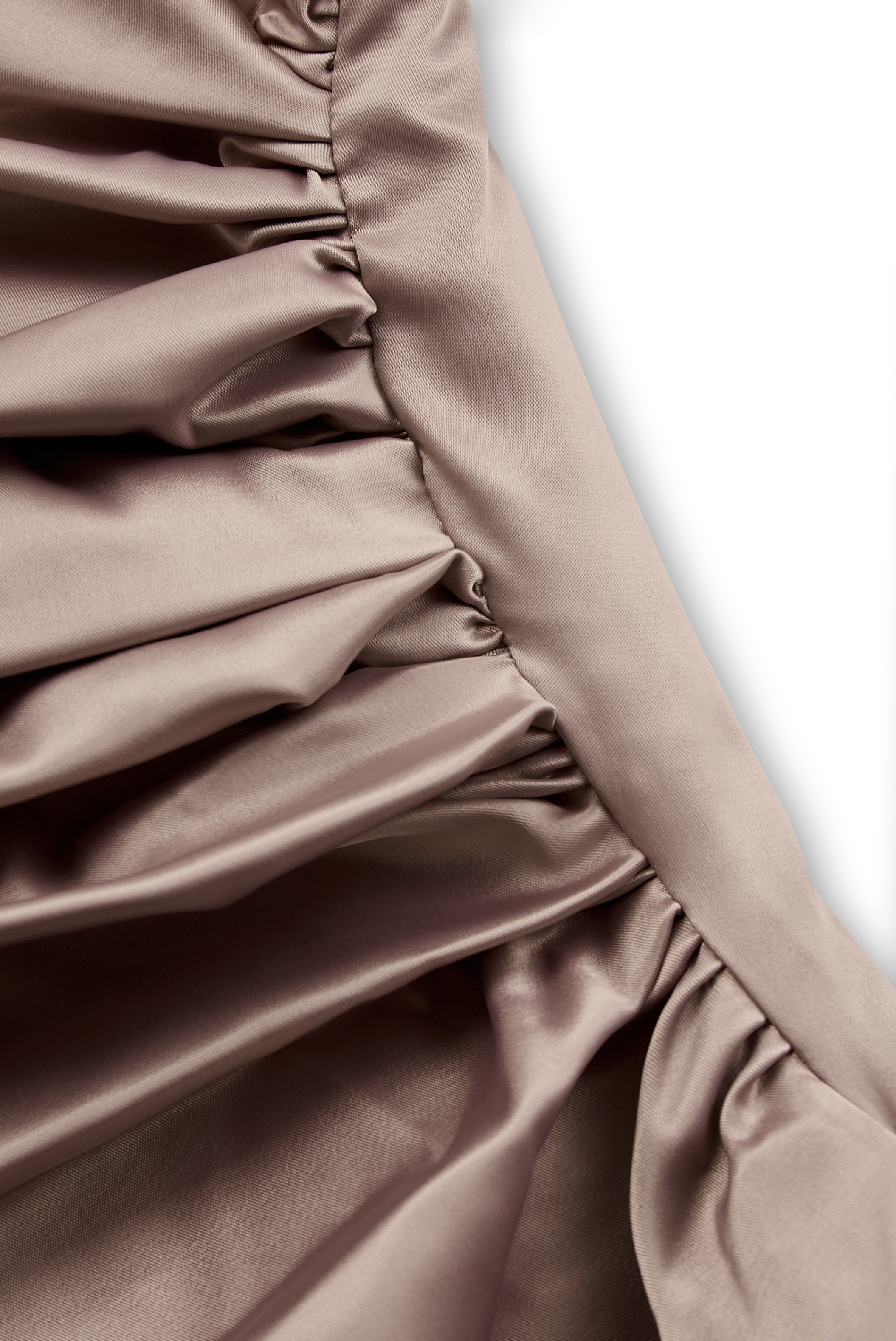 Champagne Satijnen Eén-Schouder Jurk