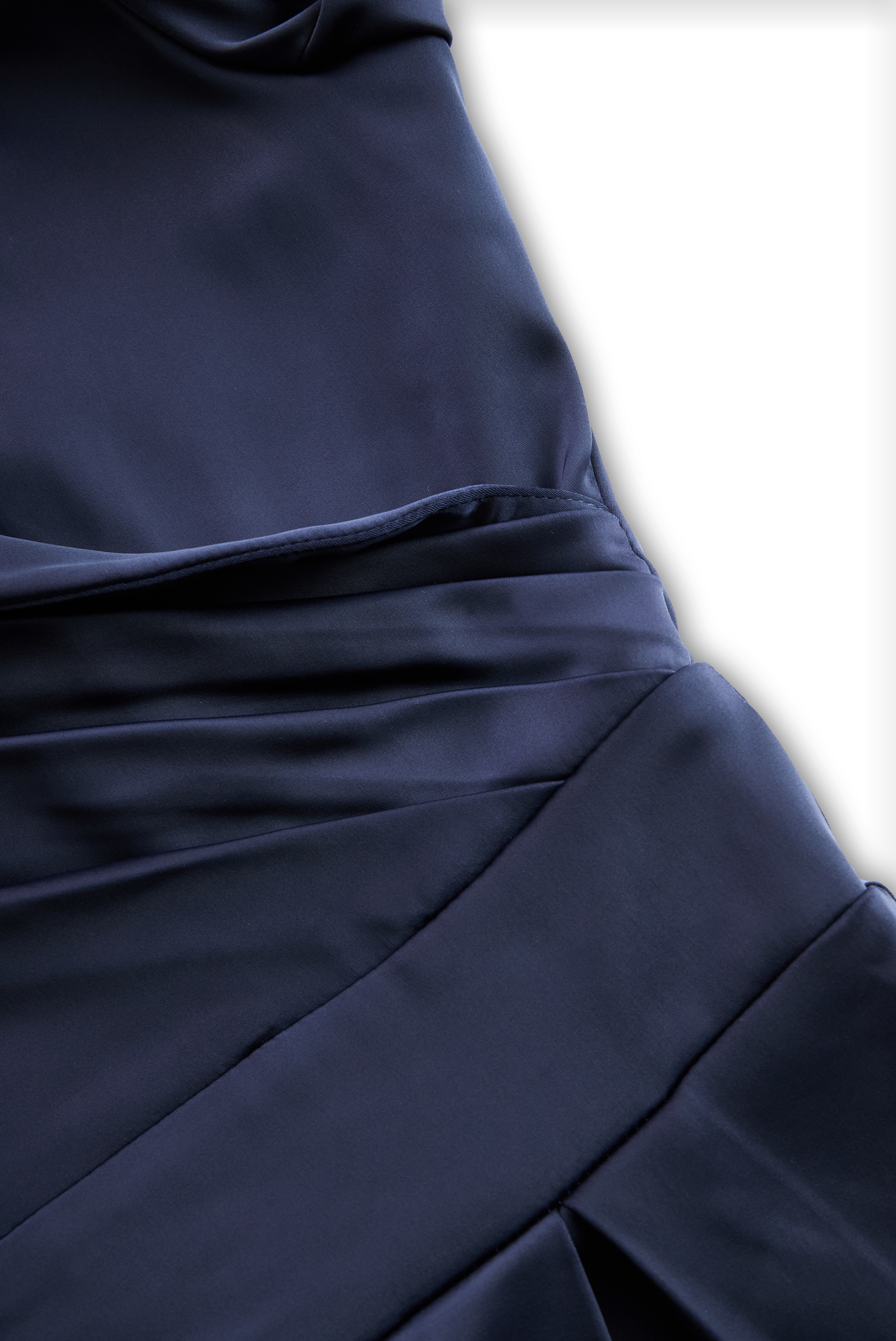 Vintage-Inspirerende Satijnen Midi-Jurk Met Drapé Kraag