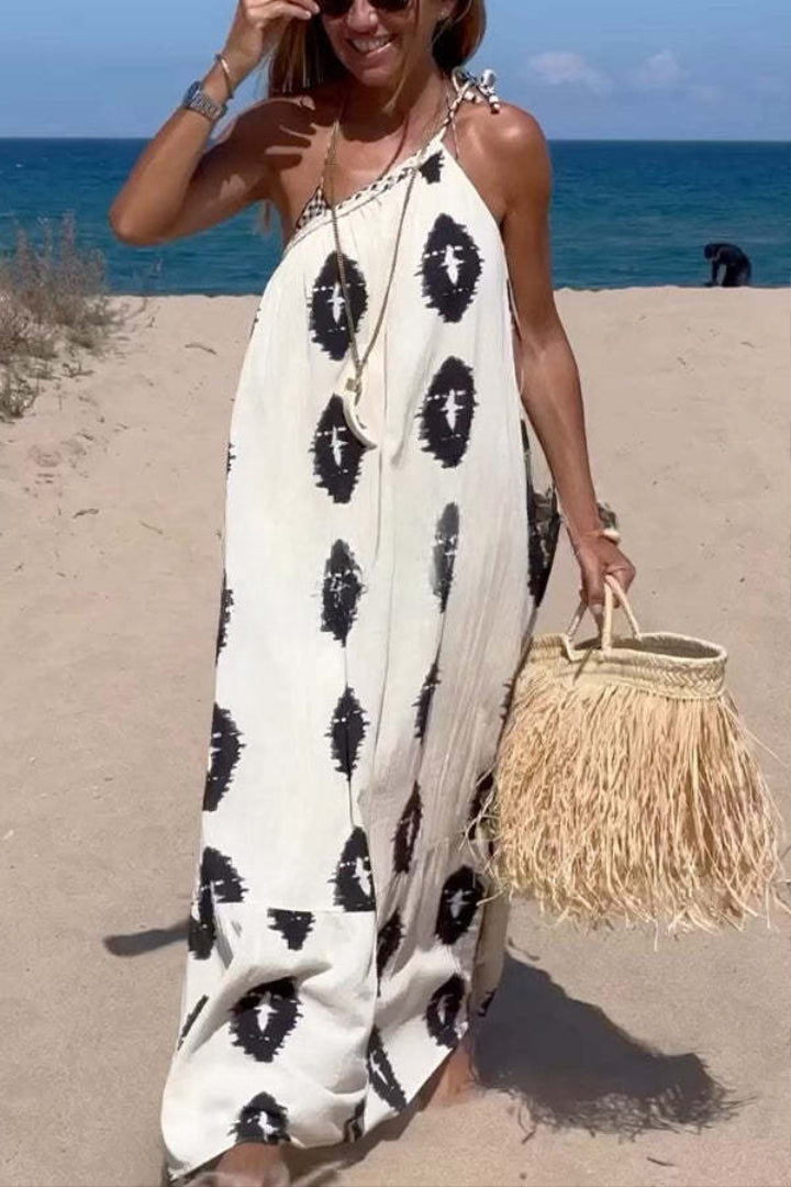 Luna – Losse Jurk met Etnisch Patroon