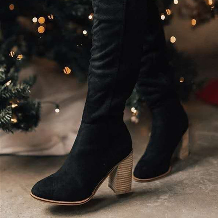 Lena – Eenvoudige, hoge laarzen met rits