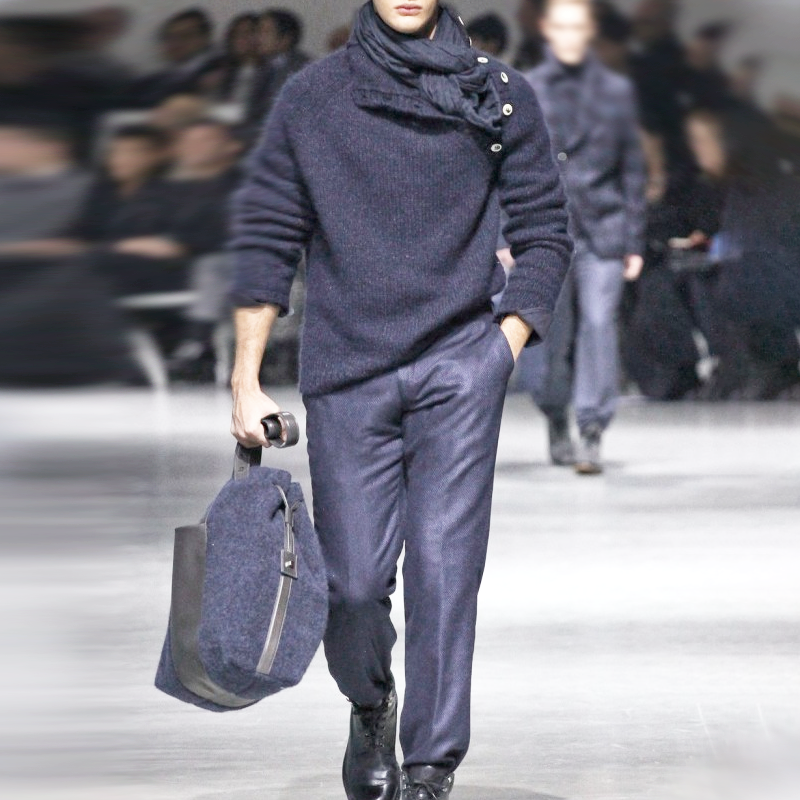 Heren sweater met lange mouwen en knopen in effen kleur 21588765Z