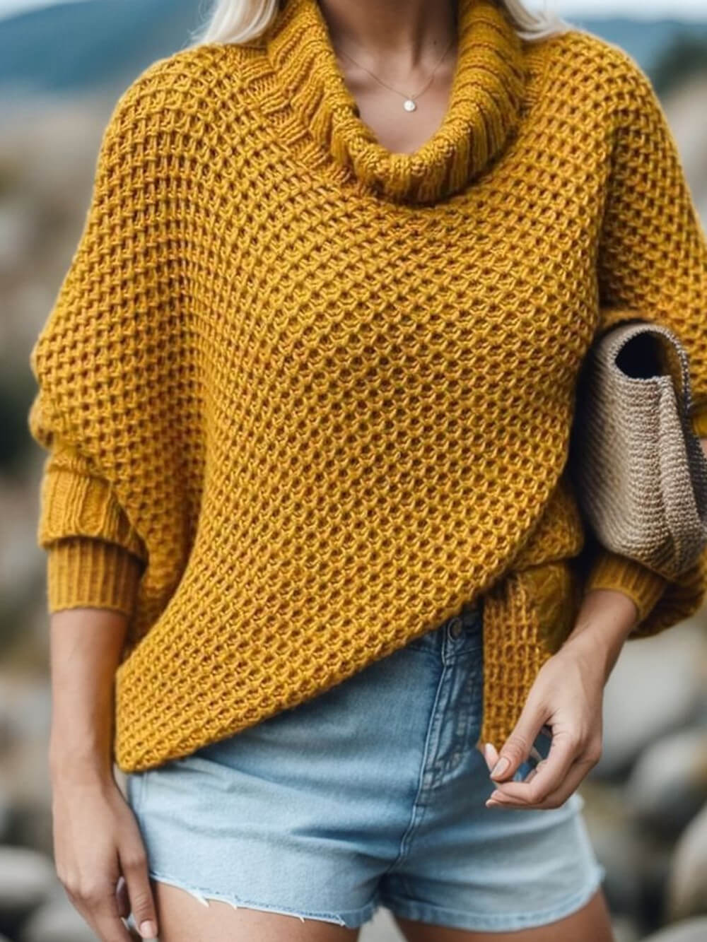 Oranji ® | Dolman | Solide trui met coltrui