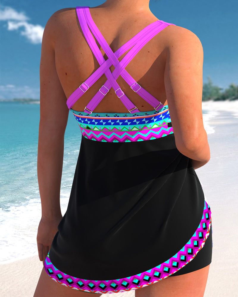 Oranji ® | Eliza | Badpak met Vetersluiting en Streepdessin