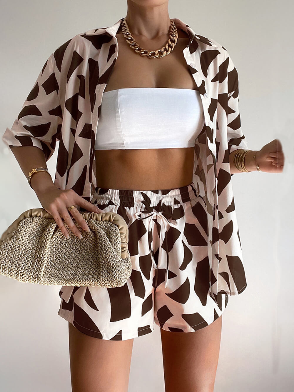 Oranji ® | Zebra | Unieke losse shirt-shortset
