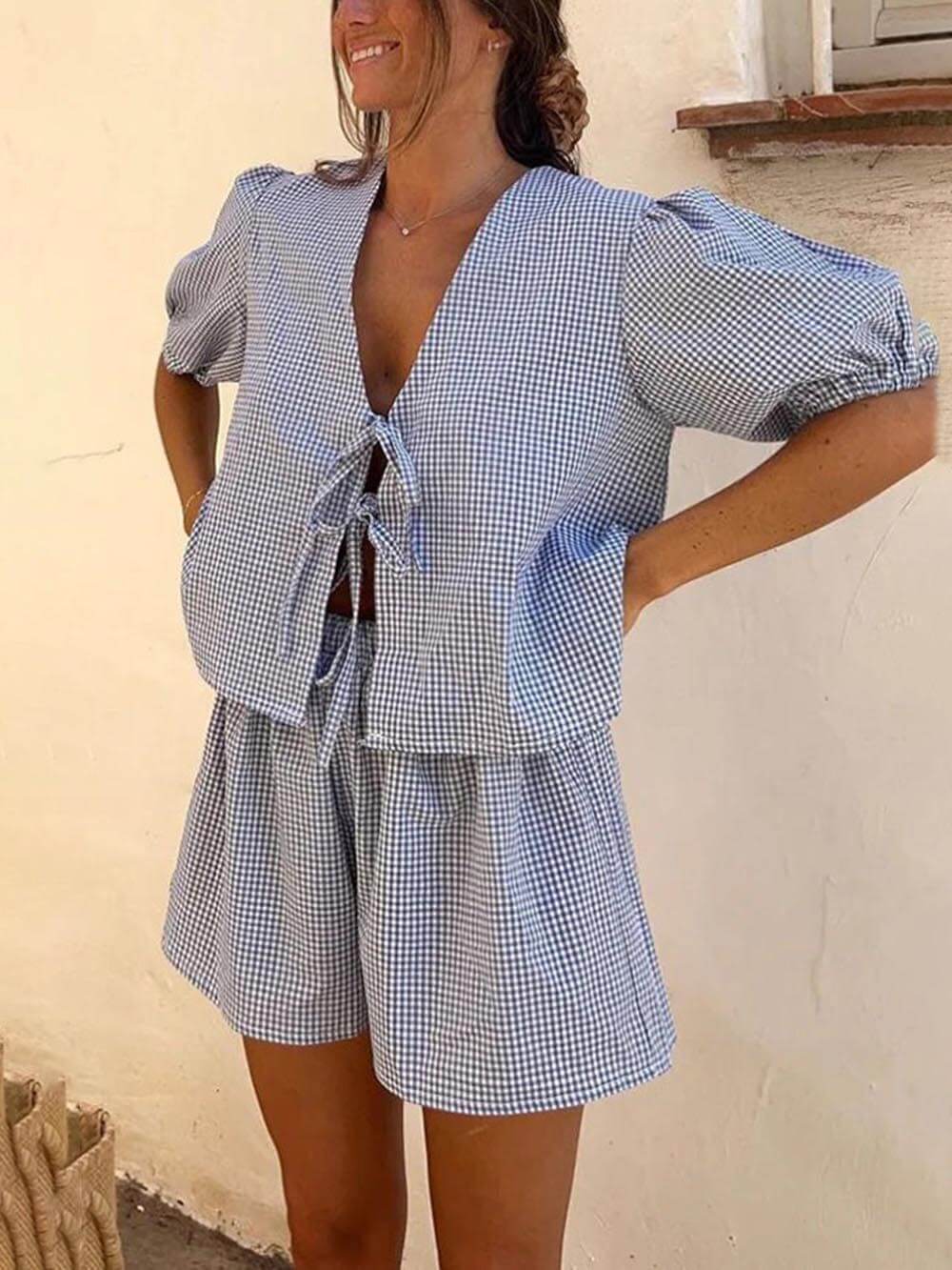 Oranji ® | Chic | Set met geruite vetersluiting