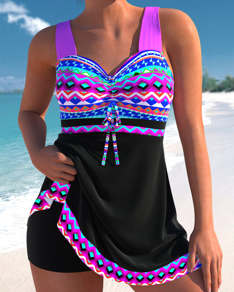 Oranji ® | Eliza | Badpak met Vetersluiting en Streepdessin