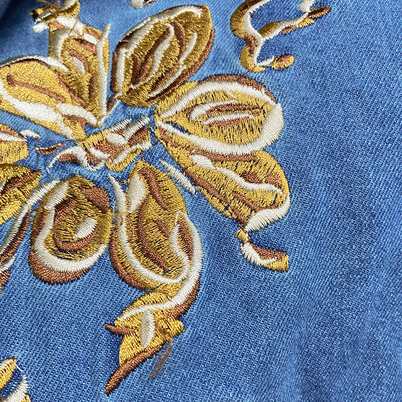 【24-uurs verzending】Heren zomer mode casual klassieke western stijl Tencel denim geborduurde overall MTA1244D2K