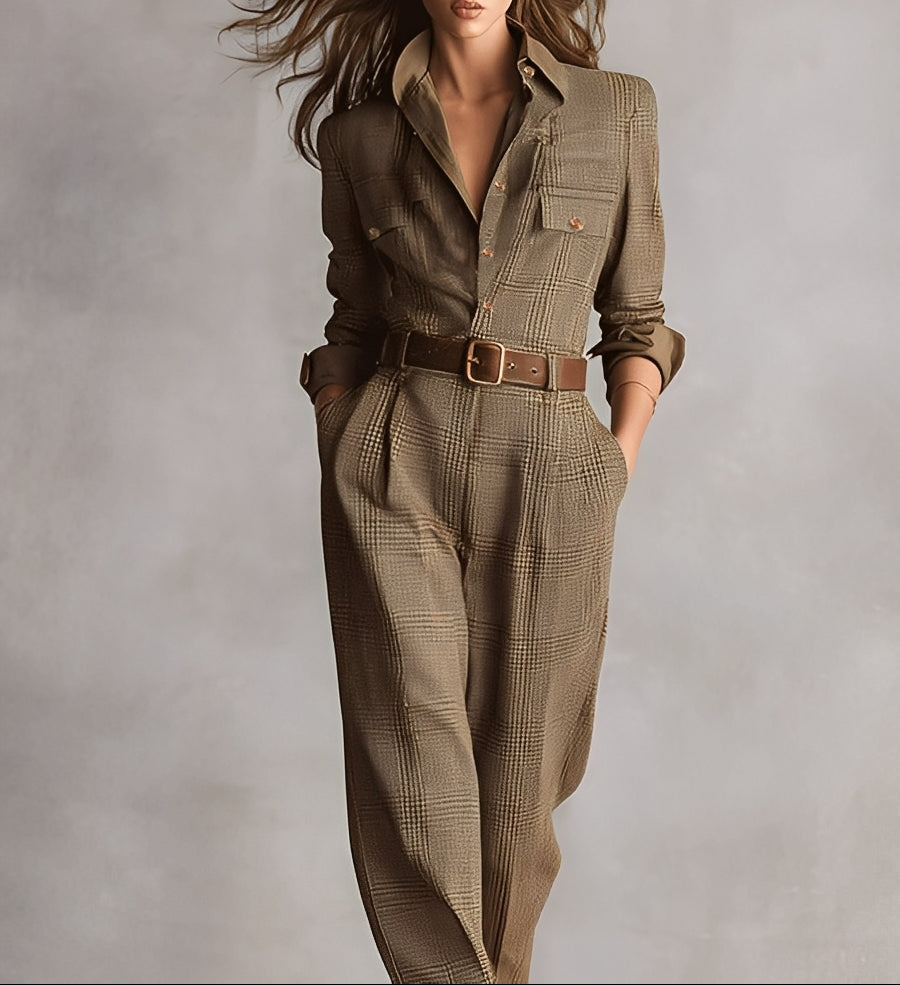 Celia | Mono met Ruitpatroon en Verfijnde Details