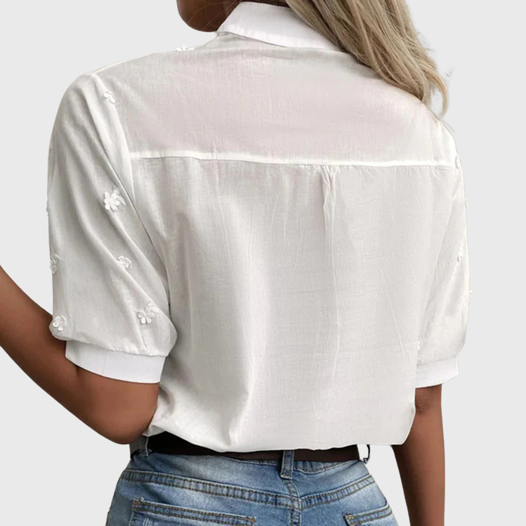 Oranji ® | Camille | Losvallende Damesblouse in Wit