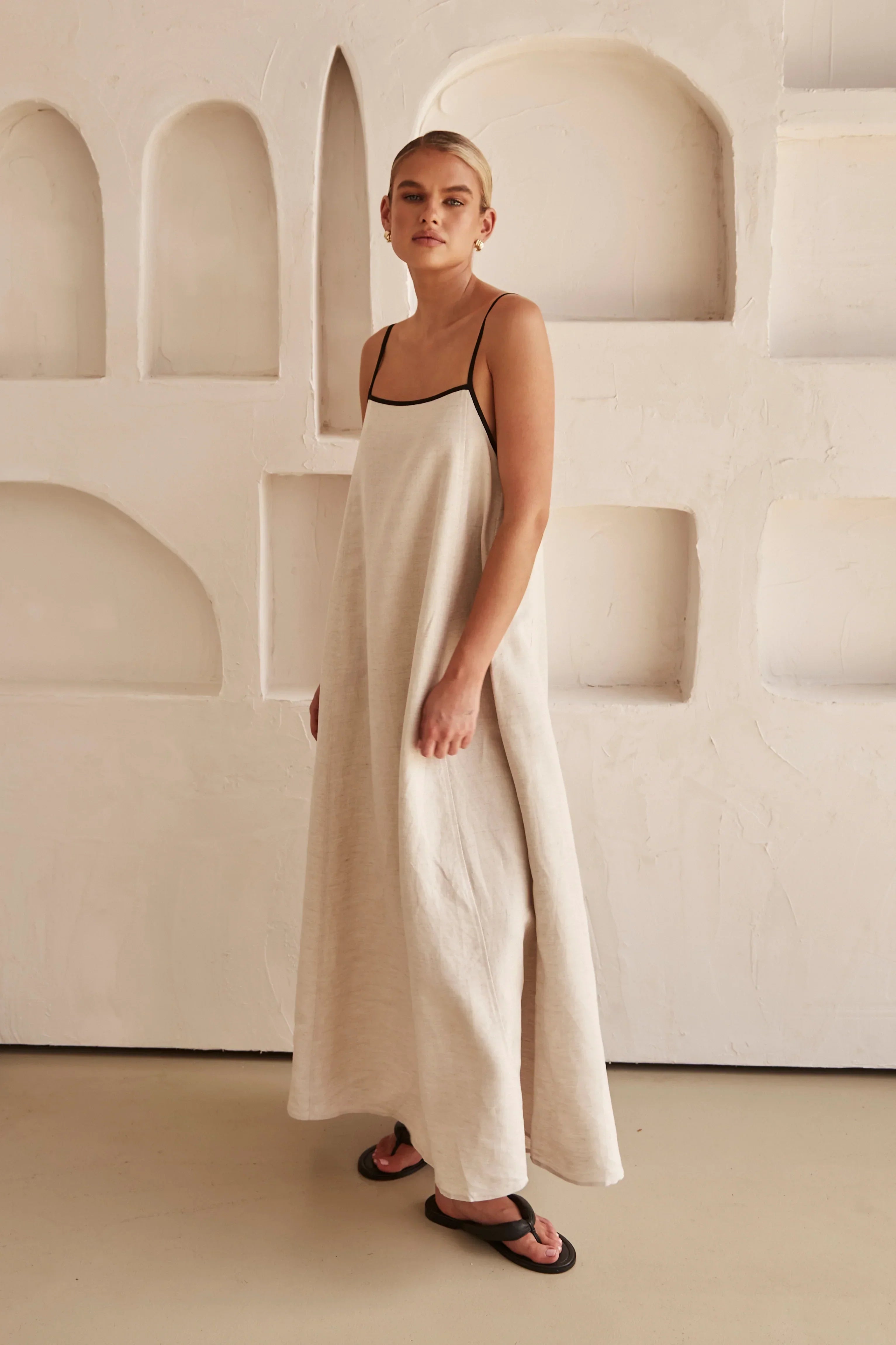 Oranji ® | Mycea - Linnen maxi jurk