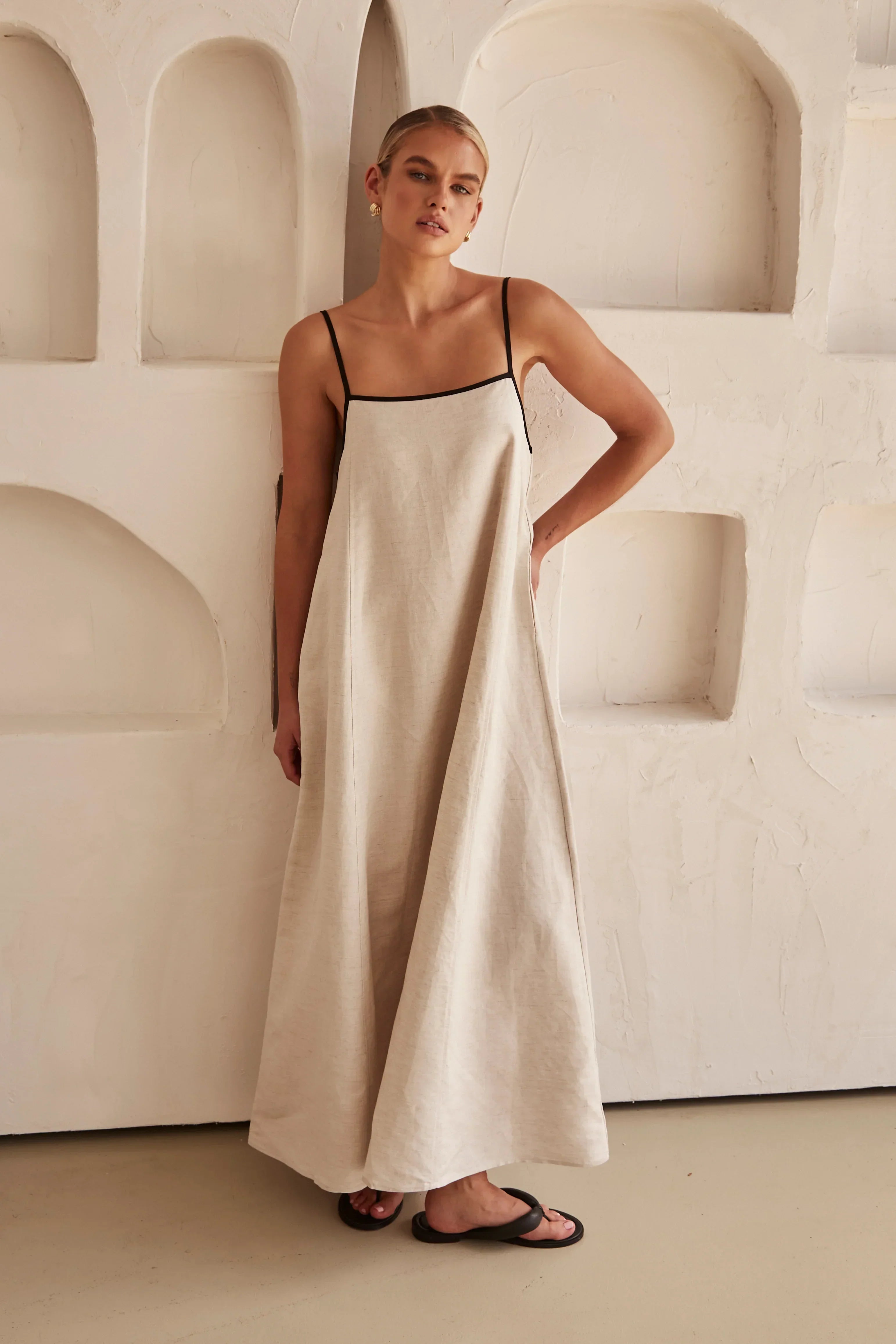 Oranji ® | Mycea - Linnen maxi jurk