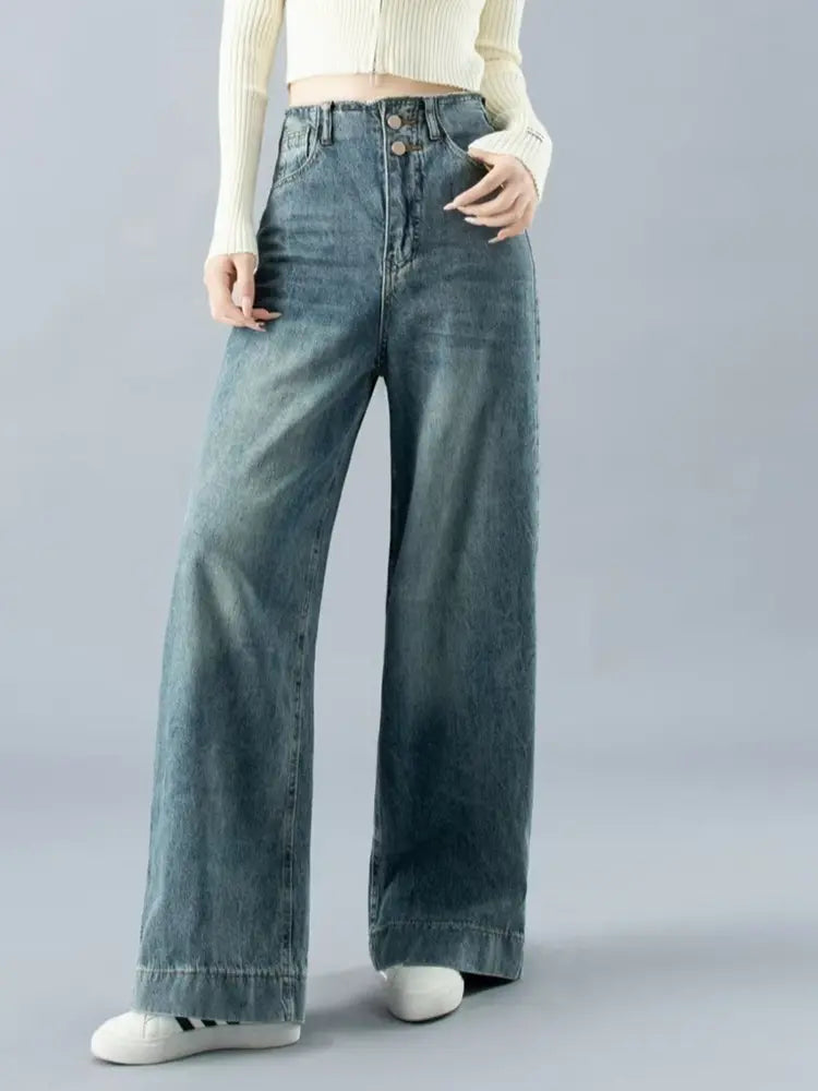 Oranji ® |  Hoge Taille Wijde Jeans