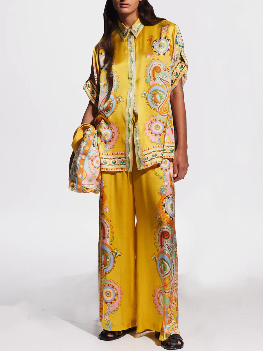 Oranji ® | Satijnen unieke oversized tweedelige set