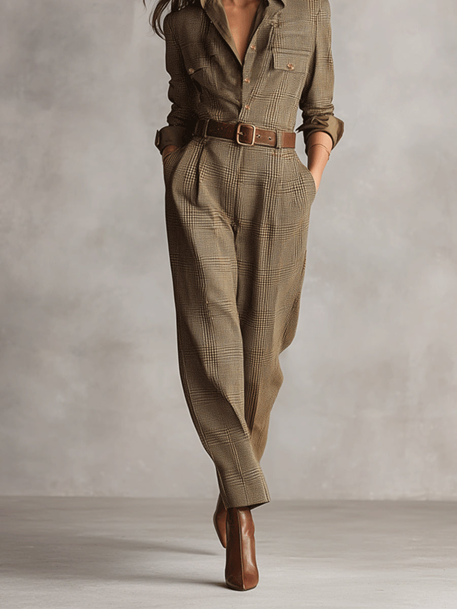 Celia | Mono met Ruitpatroon en Verfijnde Details