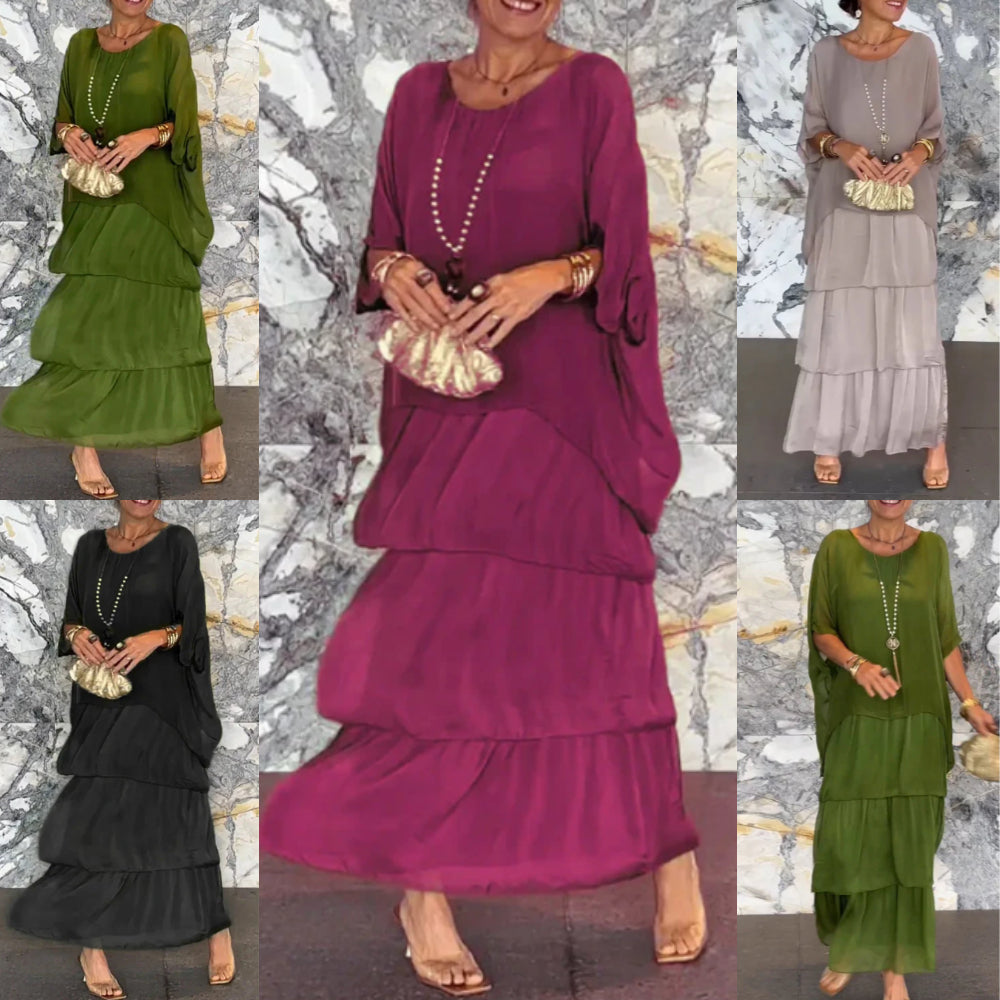 Dorota | Boho Maxi Jurk met Gelaagd Effect