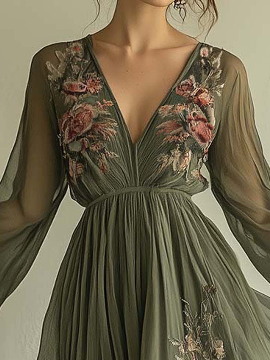 Oranji® | Elegante Maxi-jurk met Bloemenprint