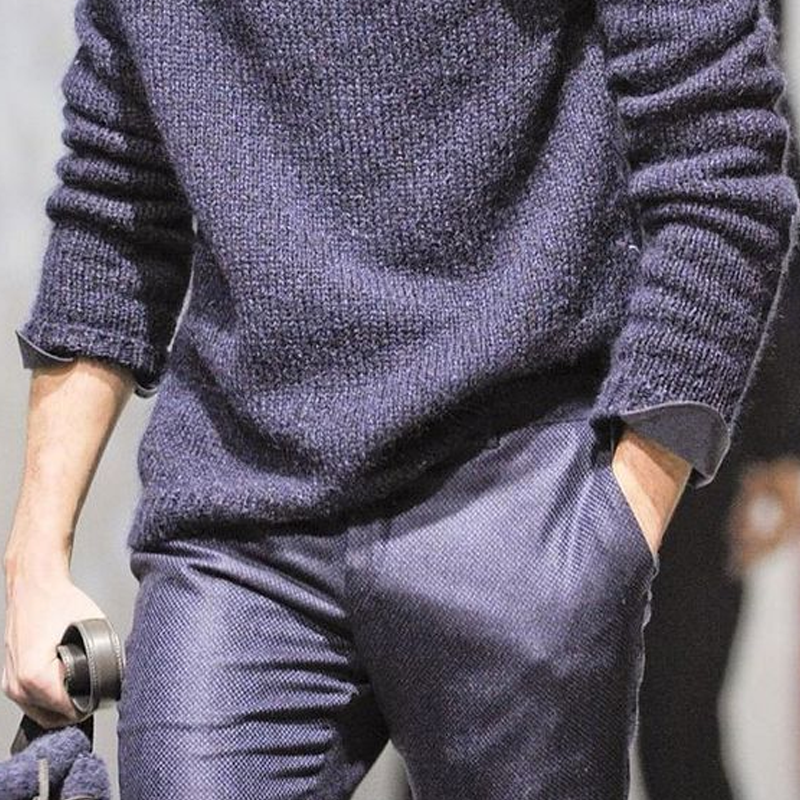 Heren sweater met lange mouwen en knopen in effen kleur 21588765Z