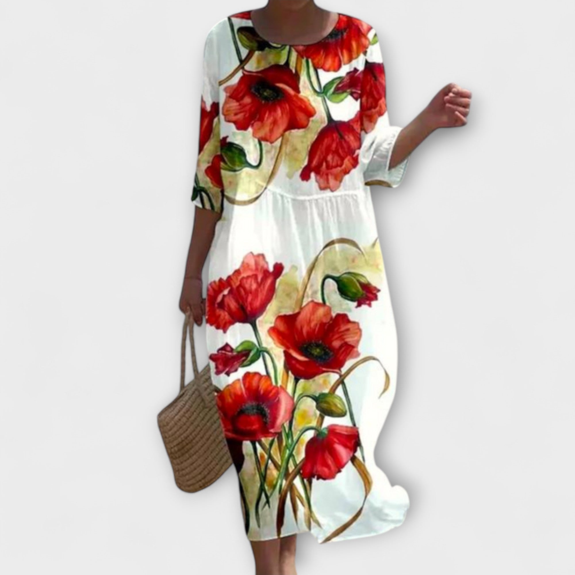 Oranji ® Miranda - Stijlvolle Bloemenmaxi-jurk