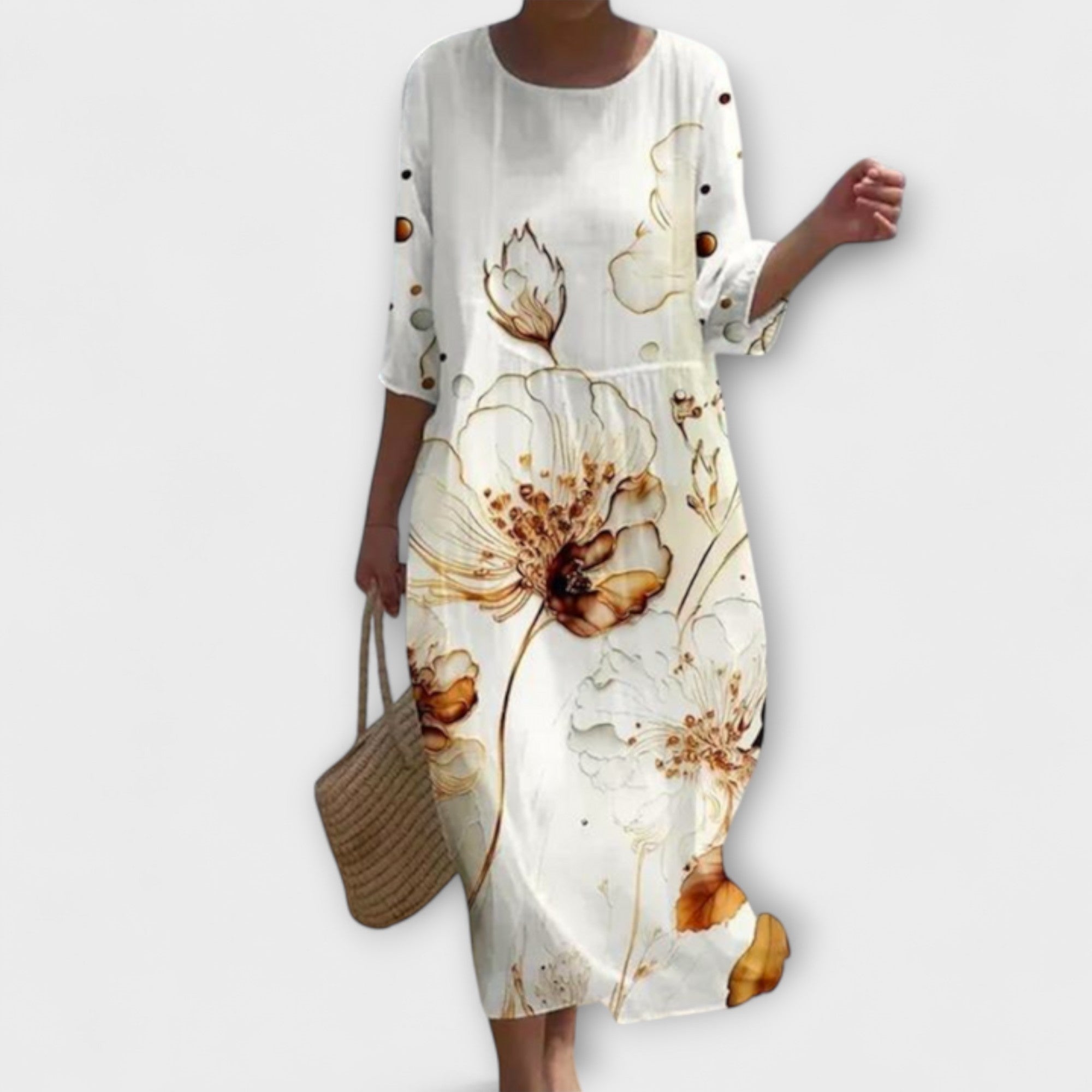 Oranji ® Miranda - Stijlvolle Bloemenmaxi-jurk