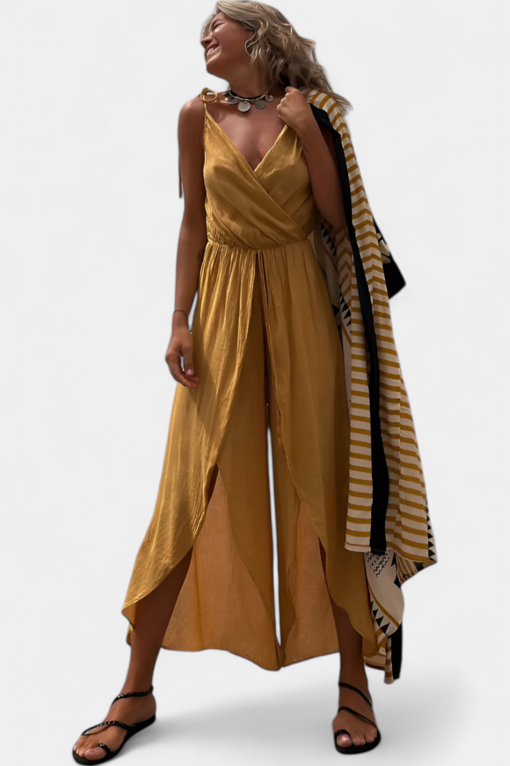 Anna | Katoenen jumpsuit met zijslitsen