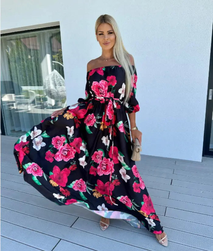 Karolina | Coastal Bloom Maxi-jurk