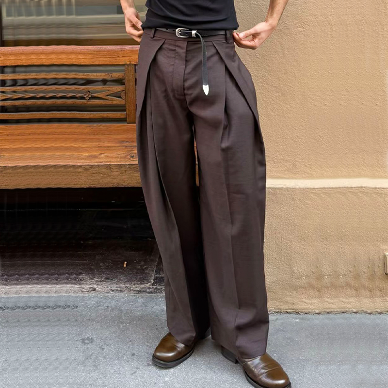 Heren Katoenen 3D Broeken met Plooien MTA0517H2U