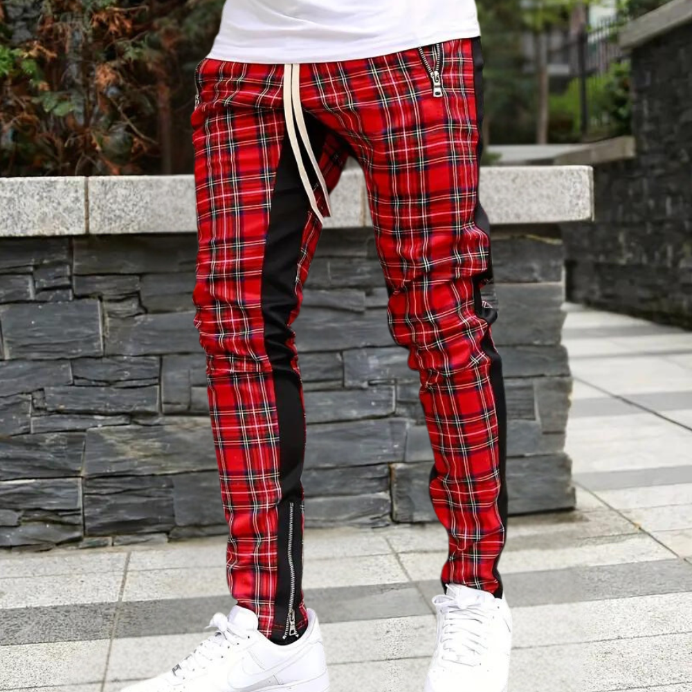 Oranji ® |  Heren Geruite Skinny Jogger
