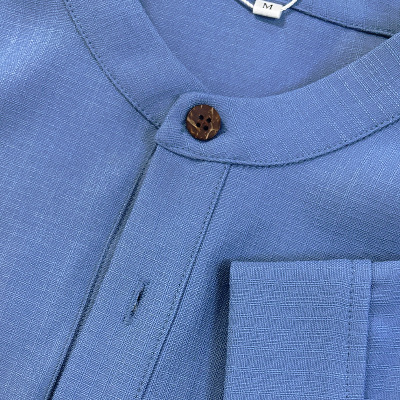 Heren Zomer Basis Overhemd met Korte Mouwen en Staander MTA1316F2U